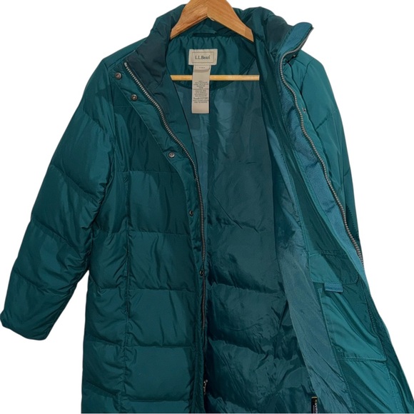 Vintage L.L. Bean RARE Down Duvet Long Forrest Teal Puffer Parka Jacket - Picture 6 of 7